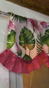 Jeramie Pink Valancer Scallop and Half Lababo Curtain