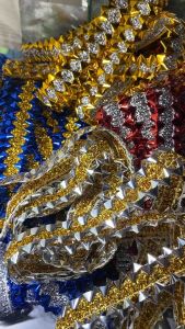 Adorno | #M22-133 Metallic Foil Trimmings Gold / Silver Lace Trimmings 3Yards per Roll by Lucky888corp