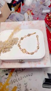 Bersertifikat gelang mutiara air tawar lombok rantai mix huruf