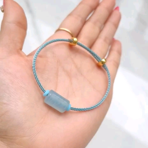 Q698 Vòng Lu Thống Aquamarine dây cáp Thủy và Mộc - Phong Thuỷ TUDO P