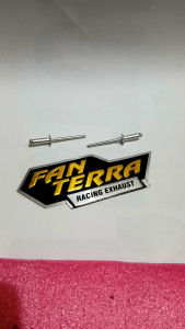 Emblem knalpot merek FANTERRA Model timbul free paku rivet