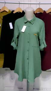 Tunik Crinkle Airflow Premium Lengan Lipat Jumbo: Baju Atasan Wanita Muslim Kekinian Viral