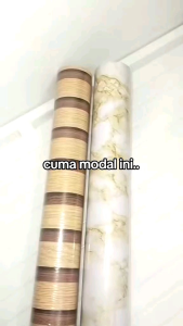 wallpaper sticker dinding motif marmer krem 8m x 45cm