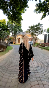 kaftan premium motif lula by dewani store jumbo kain rayon busui friendly gamis lebaran