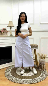ROK WOL CARGO WANITA STYLE KOREA BAHAN SEMI WOLL PREMIUM