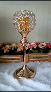 Lampu Tidur Meja Hias Kristal Gold Aesthetic