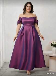 Melody  Plus Size Formal Evening Gown (Heavy Embellishment) Plus Size Summer Elegant And Luxurious Tail Bead Piece Diamond Bead Applique Stretch Knit Sweetheart Neckline Short Sleeves Gathered Fishtail Hem With Train Suitable For Wedding Events Bacheloret