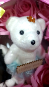 hộp trái tim hoa sáp và gấu xinh quà tặng sinh nhật kỉ niệm chúc mừng để được lâumùi thơm nhẹ