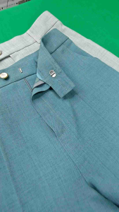 Quần tây nữ ống suông xếp ly thiết kế lưng cao vải giãn nhẹ nút lệch (A) - S1