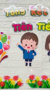 Set trang trí bảng “ Chào mừng Tổng kết lớp tiền tiểu học” chào mừng năm học mới họp phụ huynh học sinh 20-11 đã ép plstic sẵn nam châm lá