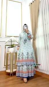 Gamis Ceruty Babydoll Premium Set Hijab Malaysian Dress