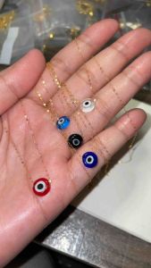 PAWNABLE 18K Saudi Gold Fine Tauco Chain Necklace(manipis) with Evil Eye Pendant ✨