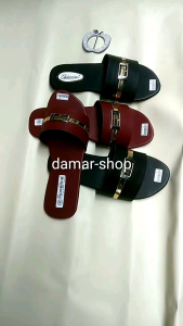 sandal teplek wanita COD terbaru plat gesper tengah perempuan kekinian NEW COD bayar ditempat DM