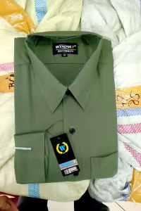 Wendya.T Kemeja Pria Formal Warna Hijau Army✓Kemeja Polos Lengan Panjang