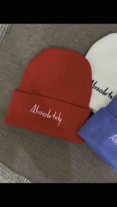 หมวกไหมพรม_Absolutely Cap_Hat ใส่กันหนาว ลายปัก ลายสกรีน มีหลายสี หลายแบบ ราคาถูก พร้อมส่ง