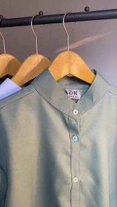 Kemeja Wanita Polos Shakila Twill Leher Sanghai Big Size Lengan Panjang