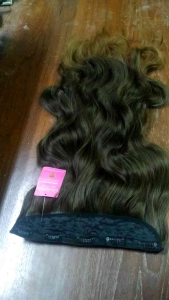 แฮร์พีช ผมลอน สีน้ำตาลทอง X3 แบบ5กิ๊บ