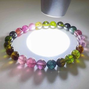 (Actual Item) Natural Old Mine Darken Tourmaline Bracelet 7MM 天然老矿彩碧玺(黑玫瑰碧玺)手串7MM - Fast Shipping (G123)