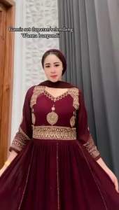 Gamis Hindi Mauza Terbaru Super Mewah