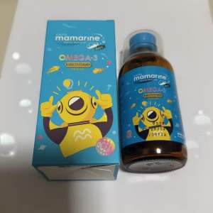 แพ็ค2ขวด สีฟ้า Mamarine Kids:Original Omega-3 + L-glutamine Mutivitamins 120 ml