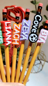 Customized Pencil Topper 3D Printed Personalized Name Pencil Topper Pen & Straw Name Tag Kids School Supplies Gift Idea PH