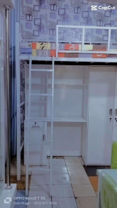 Ranjang tingkat kolong set meja belajar & lemari pakaian Khusus Jabodetabek