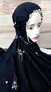 MUKENA TERUSAN DEWASA MOTIF SERBUNG BUNGA SAKURA DANDALION BULU