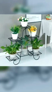 RAK BUNGA BAHAN BESI BERKUALITAS UNTUK 6 POT BUNGA