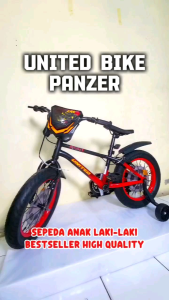 Sepeda Anak BMX UNITED PANZER NEW Ukuran 16 Sepeda Anak Laki Laki 4 6 Tahun Sepeda Anak Roda Bantu