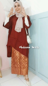 BLUOSE KAFTAN TUNIK VISCOS ARUNA ( SATU SET ROK LILIT SONGKET )