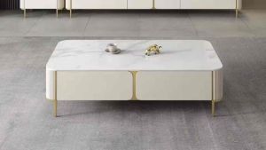 Bàn trà đơn Sofa phòng khách SUNN mặt kính hoặc đá với chân inox sang trọng hiện đại BT-88