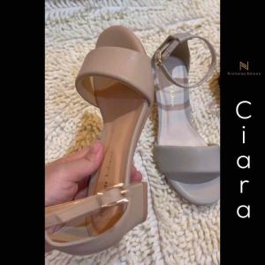 Nicholas Edison Heel Ciara Black Sandal Hak Tahu Pendek Terbaru