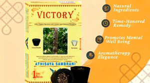 Victory Athisaya Sambrani Cups Sambrani with Instant Light Charcoal Briquettes | Herbals Pooja Dhoops - 11 Cones