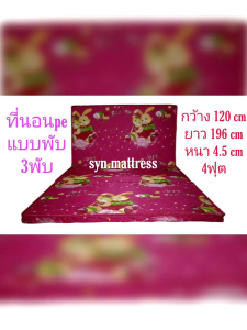 4ฟุตนอน 120ซ.มยาว 196ซ.มหนา 4.5ซ.ม ที่นอน เกาหลี ไซส์ พีอี ปิคนิค
