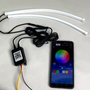 12Volt & 24Volt Lampu LED DRL Alis Flexibel WRGB App 210 Mode 30 60Cm Welcome + RGB Matrix Mobil Motor 30Cm 60Cm Selang Senin Running