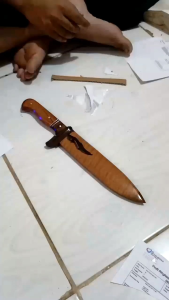 pisau dapur hss jagal sembelih kayu lengkeng