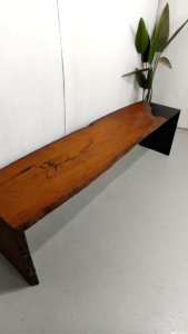 A386. Chengal Emas Solid Wood Bench/ Industrial Loft Bench