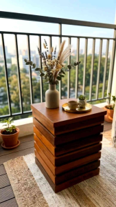 COT415. Chengal Emas Solid Wood Stool / Plant Stool / Side Table / Bedside Table / Sofa Table