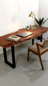 ST302. Chengal Emas Solid Wood Rustic Office Table/ Study Table/ Tea Table