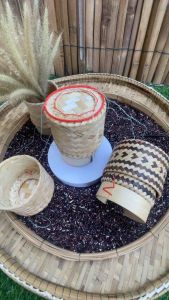 กระติบเอาะ ข้าวเหนียว ขนาดจิ้ว 3.5 นิ้ว