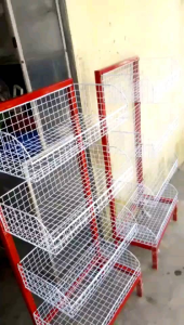 Rak Toko Keranjang Kawat Snack Ciki Chiki 4 susun serbaguna murah