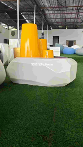 ACE TC21 Fiberglass Geometric Seat Bench Chair Kerusi Outdoor Balcony Lounge Garden Hotel Guest Shop Furniture Taman