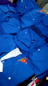 Áo đoàn sơ mi dài tay vải Kate silk đẹp dáng suông nam nữ