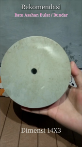 BATU ASAHAN BULAT / BUNDAR TUK GURINDA DUDUK ASLI ALAM BERKUALITAS DIMENSI 14X3