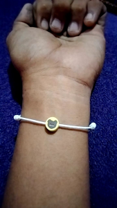 Gelang tali Korea style gelang tali serut putih manik beruang untuk anak anak atau dewasa