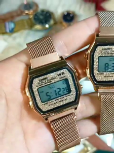 นาฬิกาผู้ชายCasio นาฬิกาข้อมือผญ นาฬิกาข้อมือ นาฬิกาผู้หญิง นาฬิกาCasioF91ฮอทสุดๆสายแม่เหล็กติดแน่นไม่มีหลุดระบบdigitalครบทุกฟังก์ชั่น