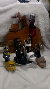 sandal heels double hak tinggi 10cm kode 001