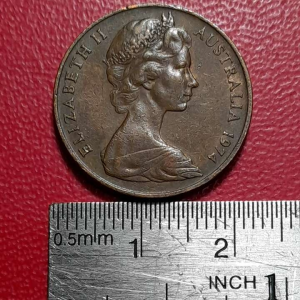 Koin Australia Jadul Koleksi lawas 2 Cents Elizabeth II Tahun 1974 BEKAS