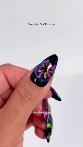 Kuku Palsu Nail Art Cat eye Firework Kembang Api