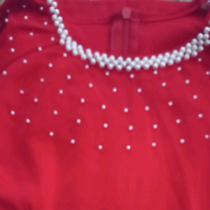 Bộ áo dài lụa mỹ kết hạt trai